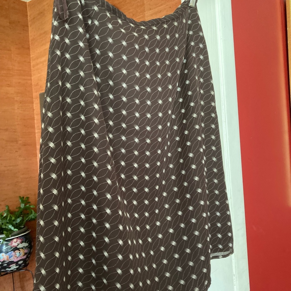 STYLE & CO BROWN AND WHITE LINED SIDE ZIPPER SKIRT